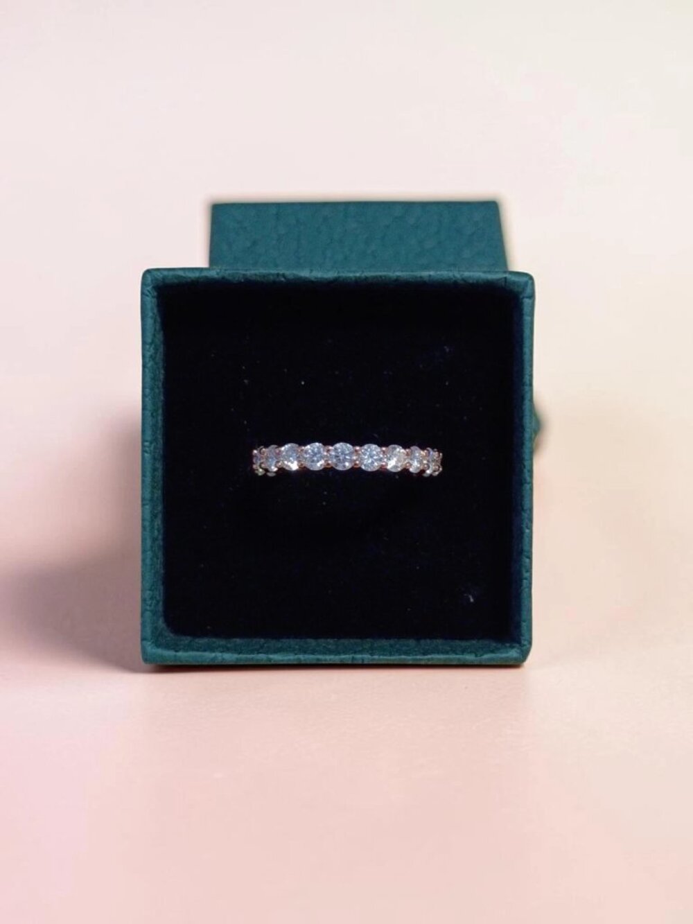 2 Ct Mossanite Ring With Rose 925 Silver GRA Certified .01 Kt Per Stone Size 6 - Picture 3 of 7
